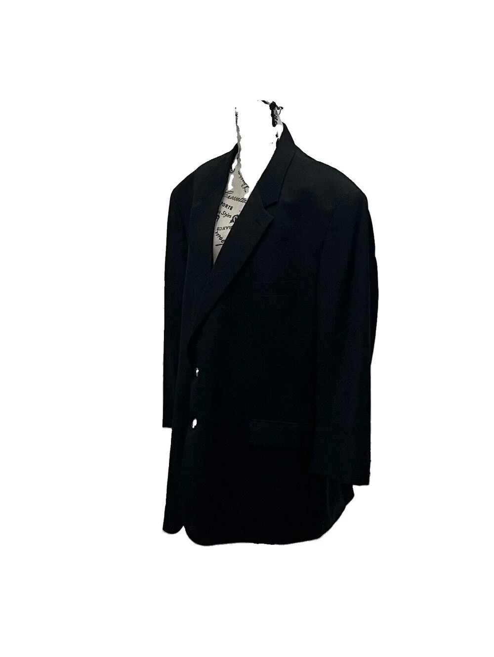Chaps Black Blazer Men’s 48R Classic Fit Suit Jacket Formal 100% Wool-Laine